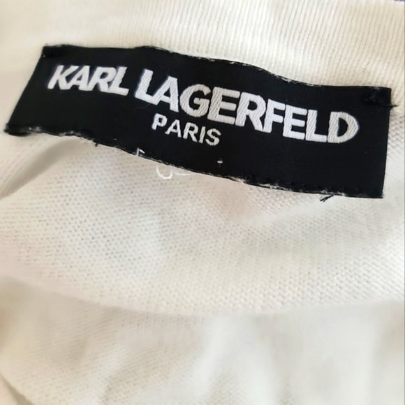 Karl Lagerfeld Paris Black Lace Crop Sweater Size L - Picture 9 of 11